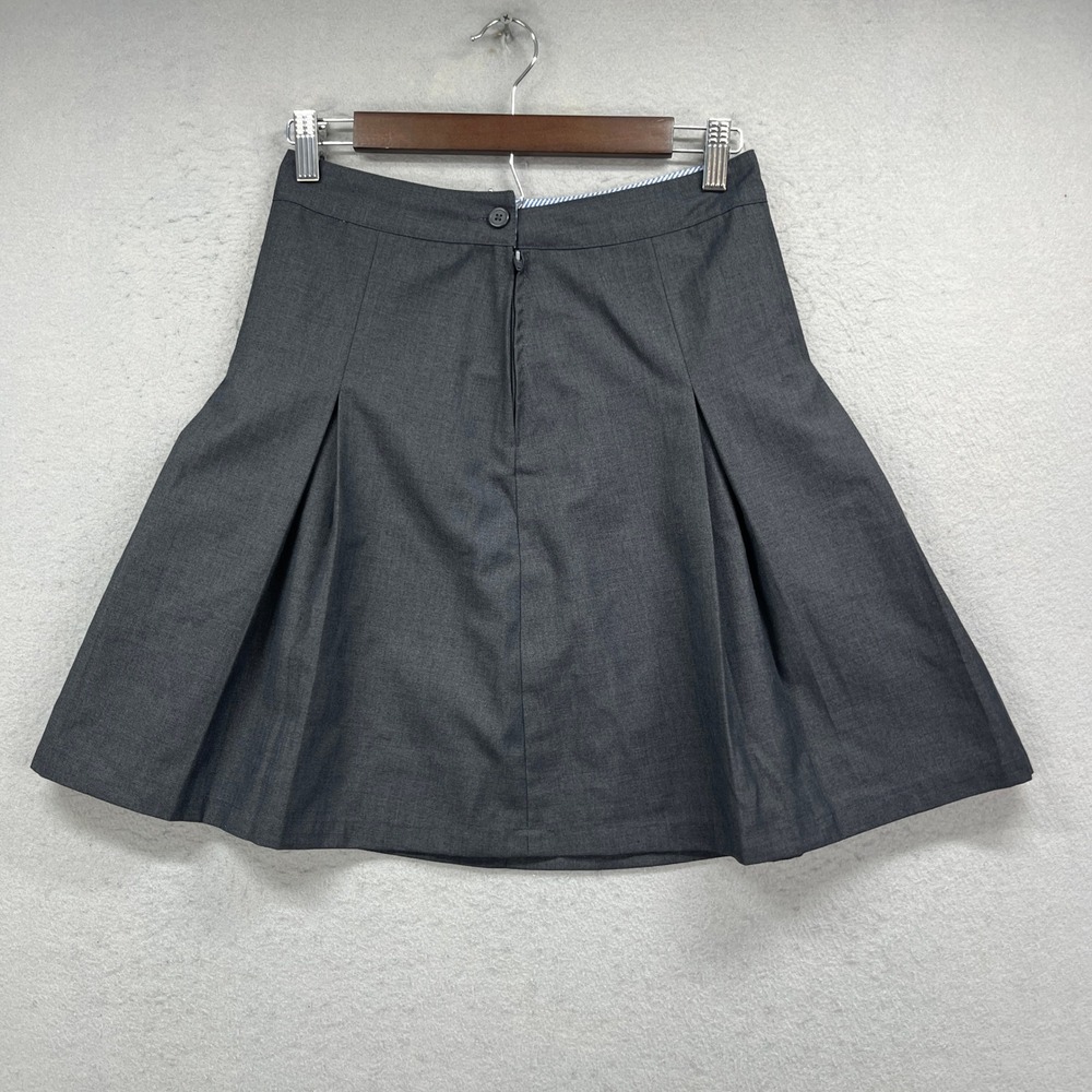 Tommy Hilfiger Pleated Skirt Womens 2 Gray A-Line Wool Blend Preppy Career Chic